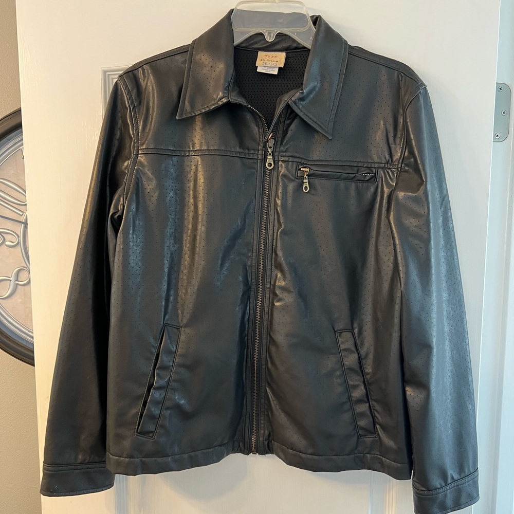 Todd Oldham Jeans faux leather Moro style jacket size L